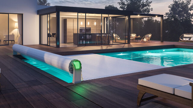 Open Neo above ground slatted swimming pool covers